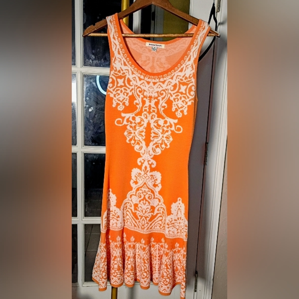 Jealous Tomato Vibrant Orange and Cream Dress